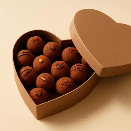 Caixa Coração Trufas 12 Unidades